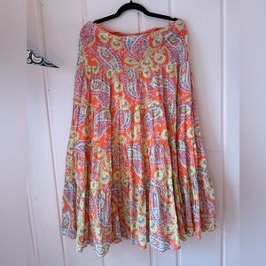 Vintage Ralph Lauren Multicolor Paisley A-Line Skirt szSmall
